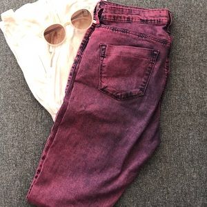 Topshop high waisted acid wash jeans